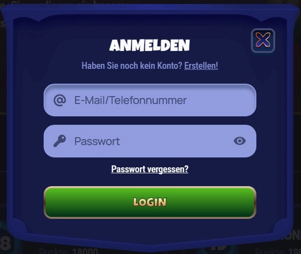 Registrierung und Login